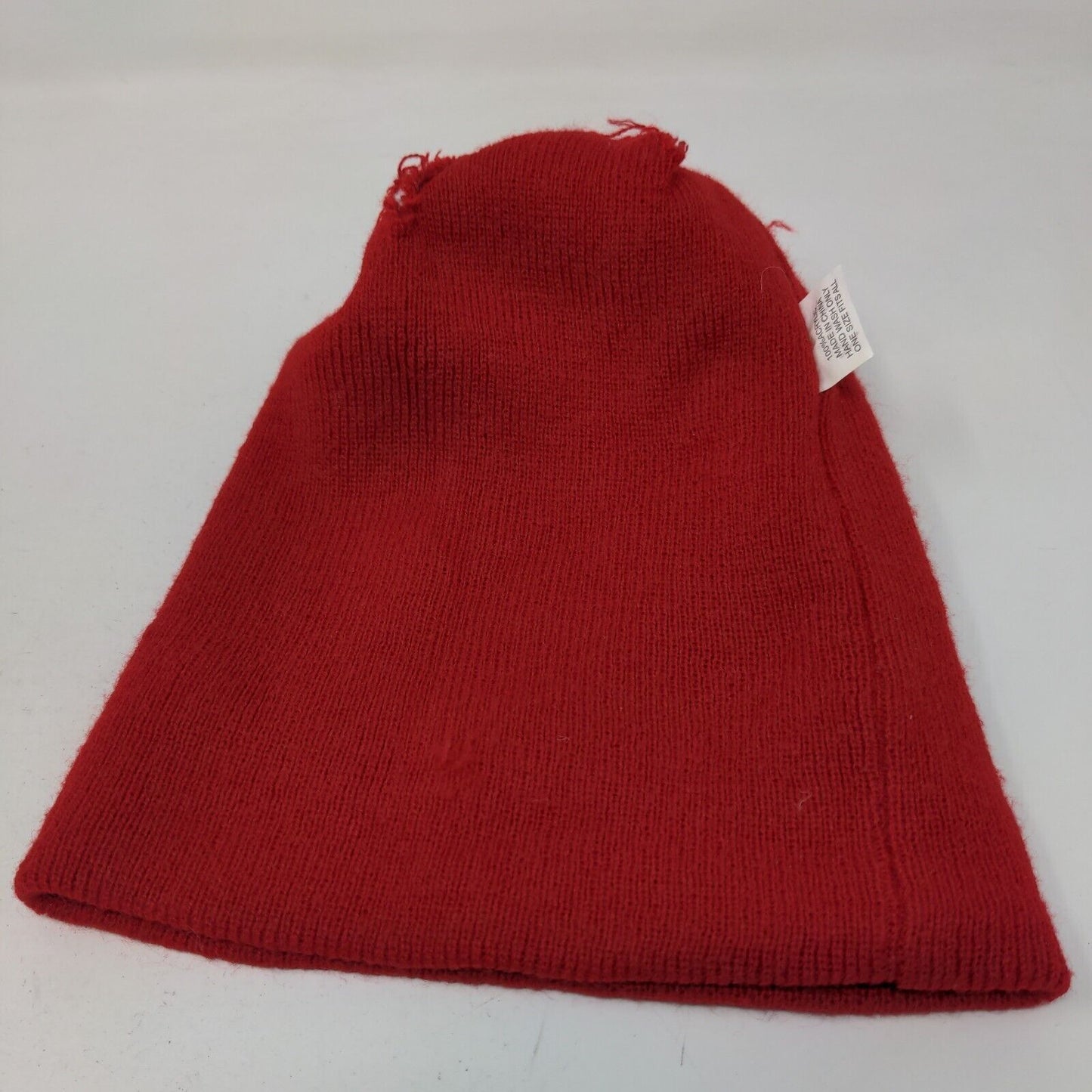 Unbranded Men's Knit Beanie Hat Red White Striped Embroidered M Indian Headdress