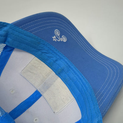 The Spindle Trucker Hat Blue One Size Snapback Enjoy Ride Bicycle Mesh Patch