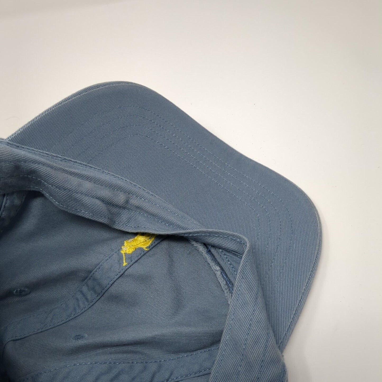Polo Ralph Lauren Slideback Hat Blue One Size Small Pony Leather Strap