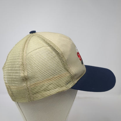Otto Trucker Hat Beige Blue Smith Power Products Mountain Logo One Size Snapback