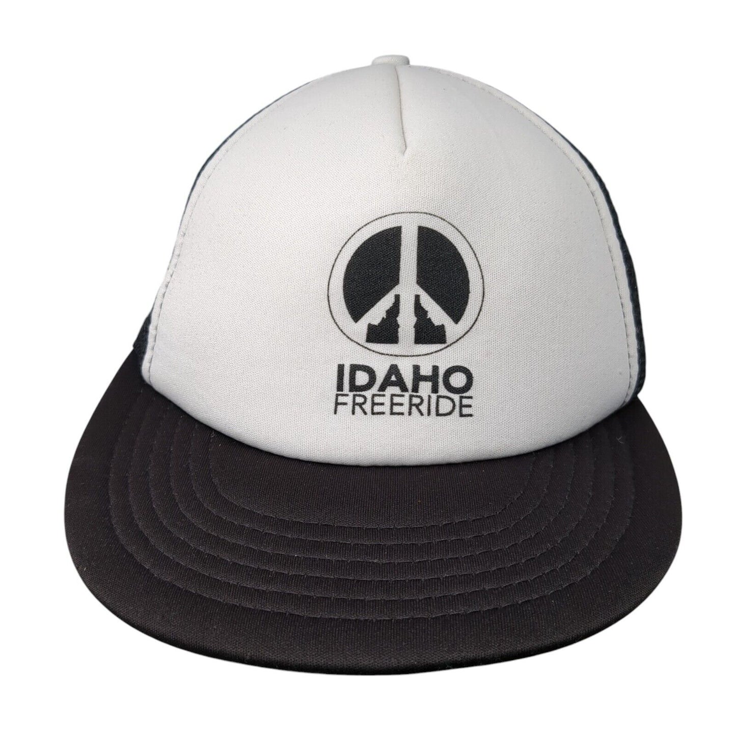 Idaho Freeride Snapback Trucker Hat Black One Size Mesh Back District