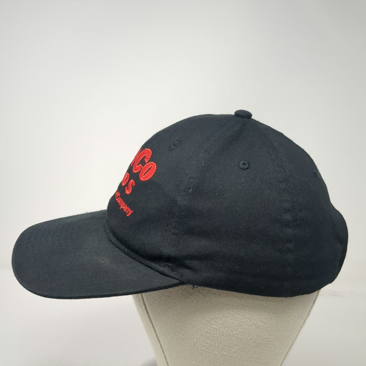 KC Baseball Cap Black One Size WinCo Foods Embroidered Logo Strapback Hat