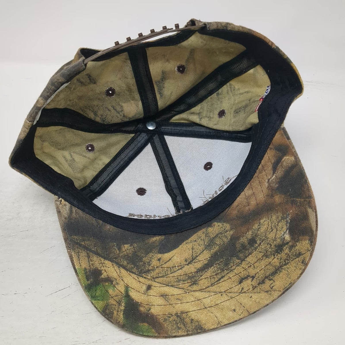 Snapback Brown Green One Size Camo Solvay Fluorides American Flag Hunting Hat