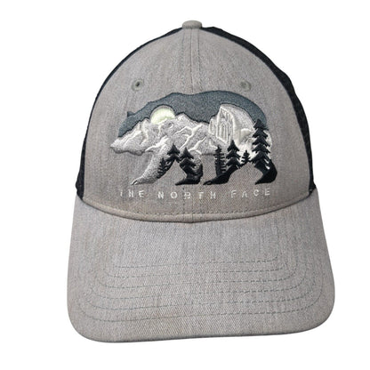 The North Face Bear Snapback Trucker Hat Gray One Size Mesh Back 6 Panel