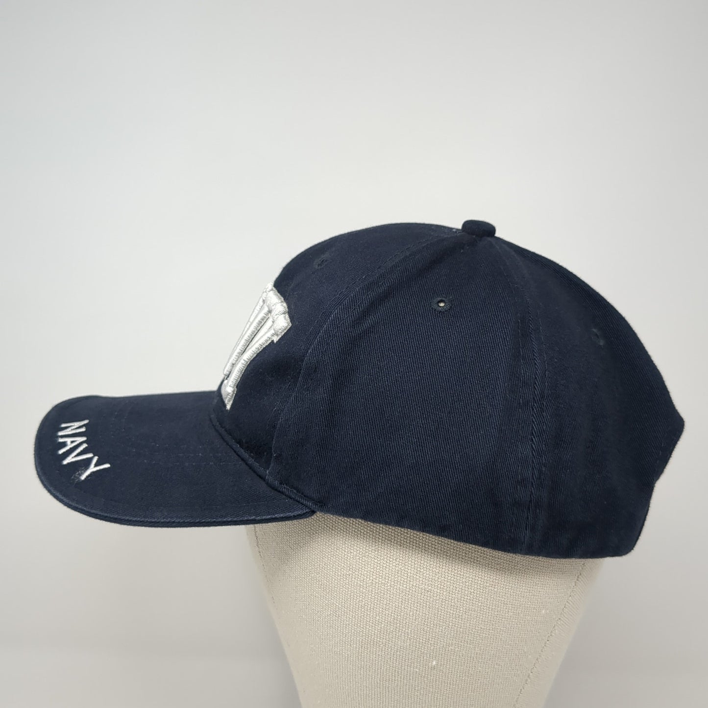 Navy Spell Out Strapback Hat Blue One Size Adjustable Embroidered Rothco