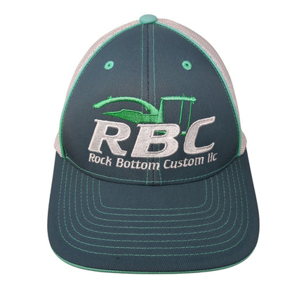 RBC Rock Bottom Custom LLC Fitted Mesh Back Trucker Hat Green 6 7/8-7 3/8