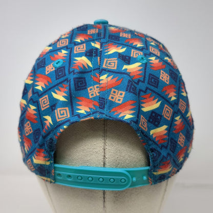 Dale Brisby Rodeo Time Blue Snapback Hat One Size Bull Southwestern Pattern Cap