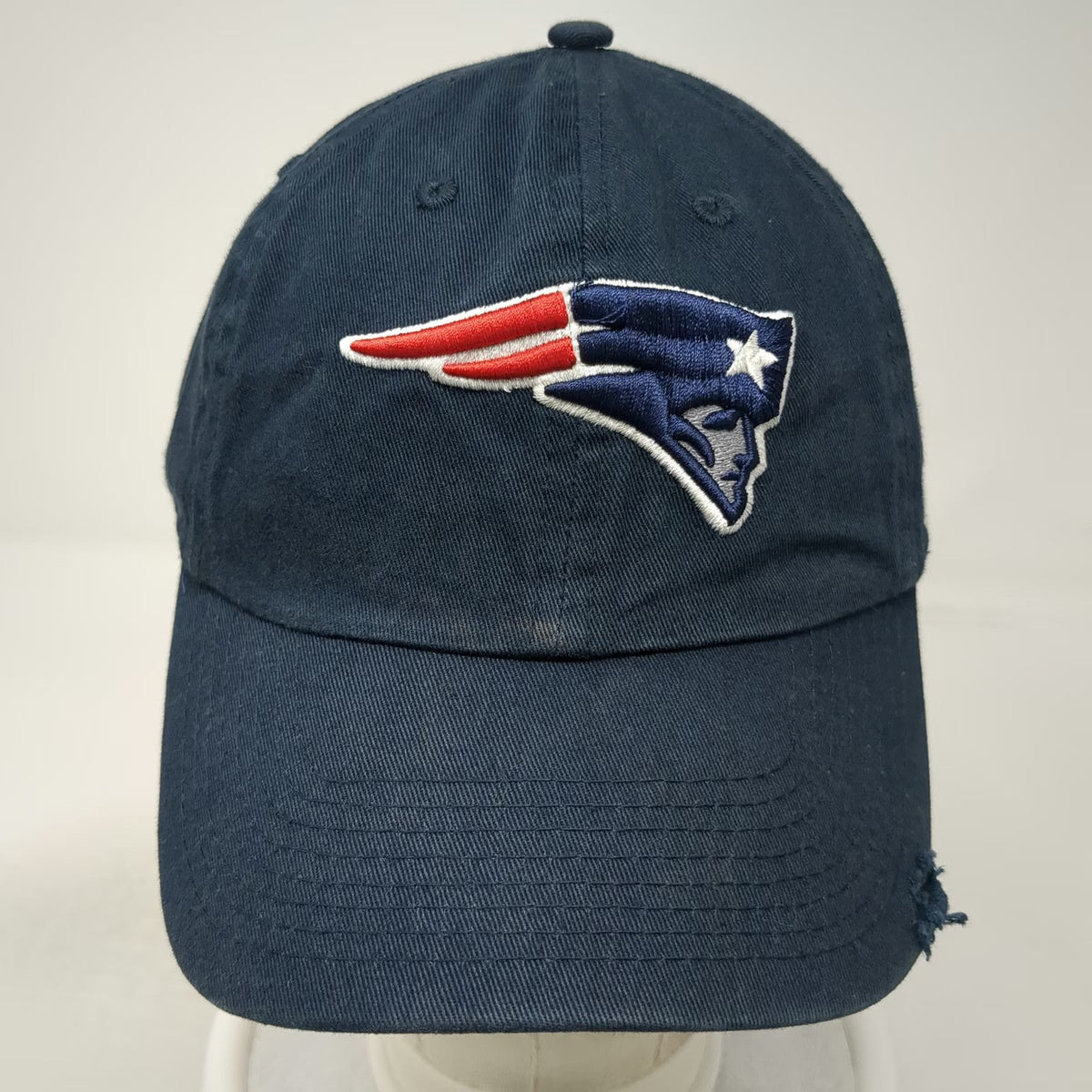 '47 New England Patriots NFL Blue One Size Cap Distressed Slideback Buckle Hat