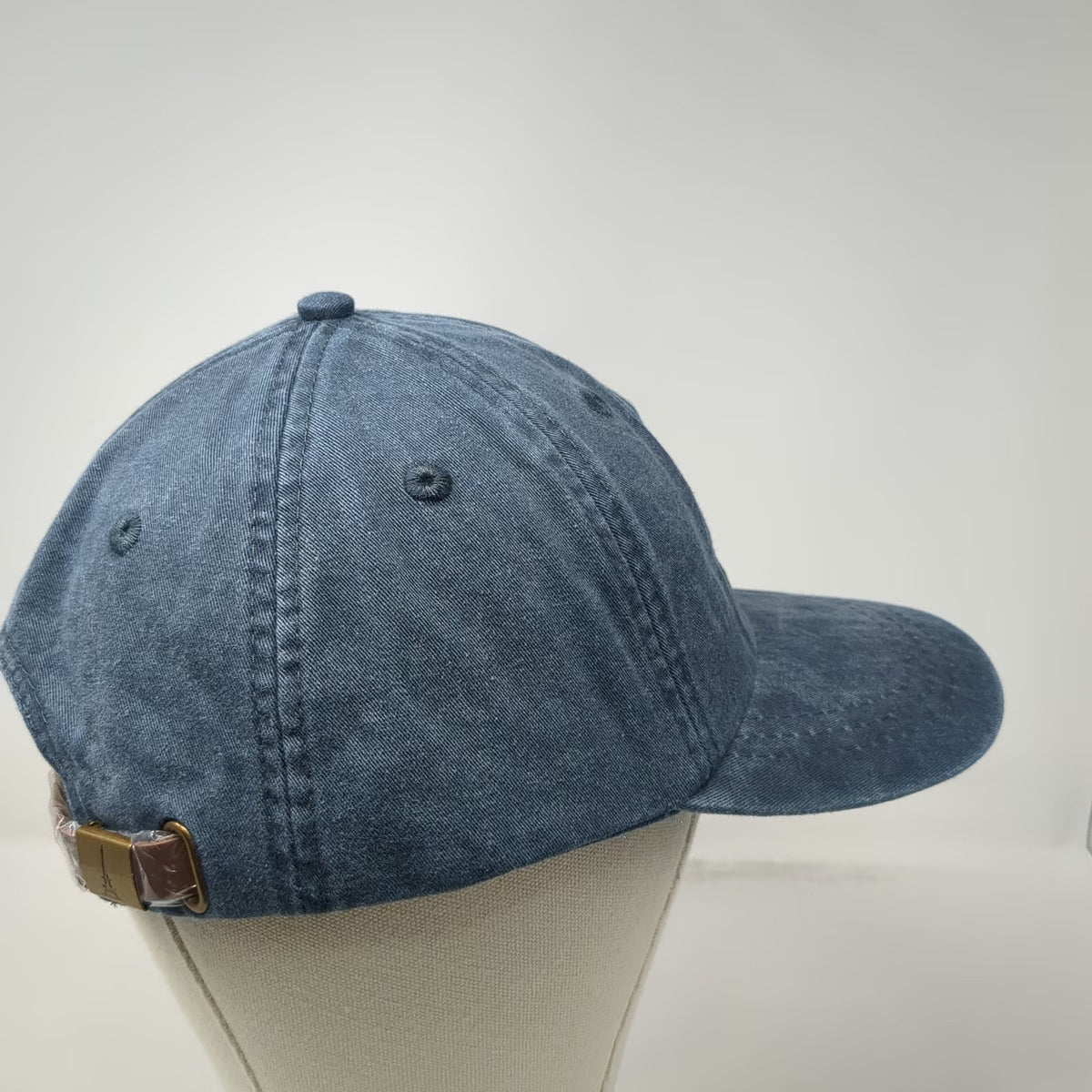 Adams Blue Baseball Cap One Size Leather Strapback Embroidered Flow EQ Logo Hat