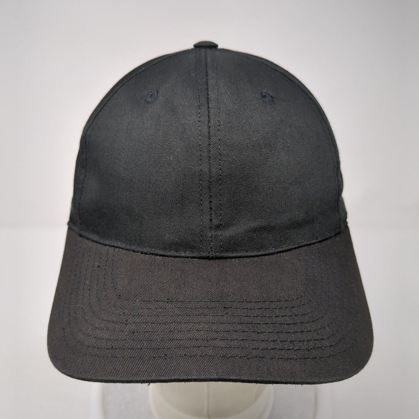 Roebucks Slideback Hat Black One Size Adjustable Vented Holes 6 Panel Blank