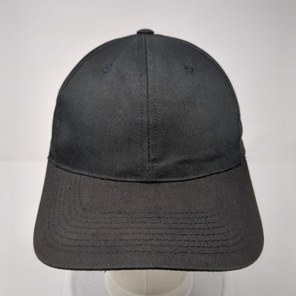 Roebucks Slideback Hat Black One Size Adjustable Vented Holes 6 Panel Blank