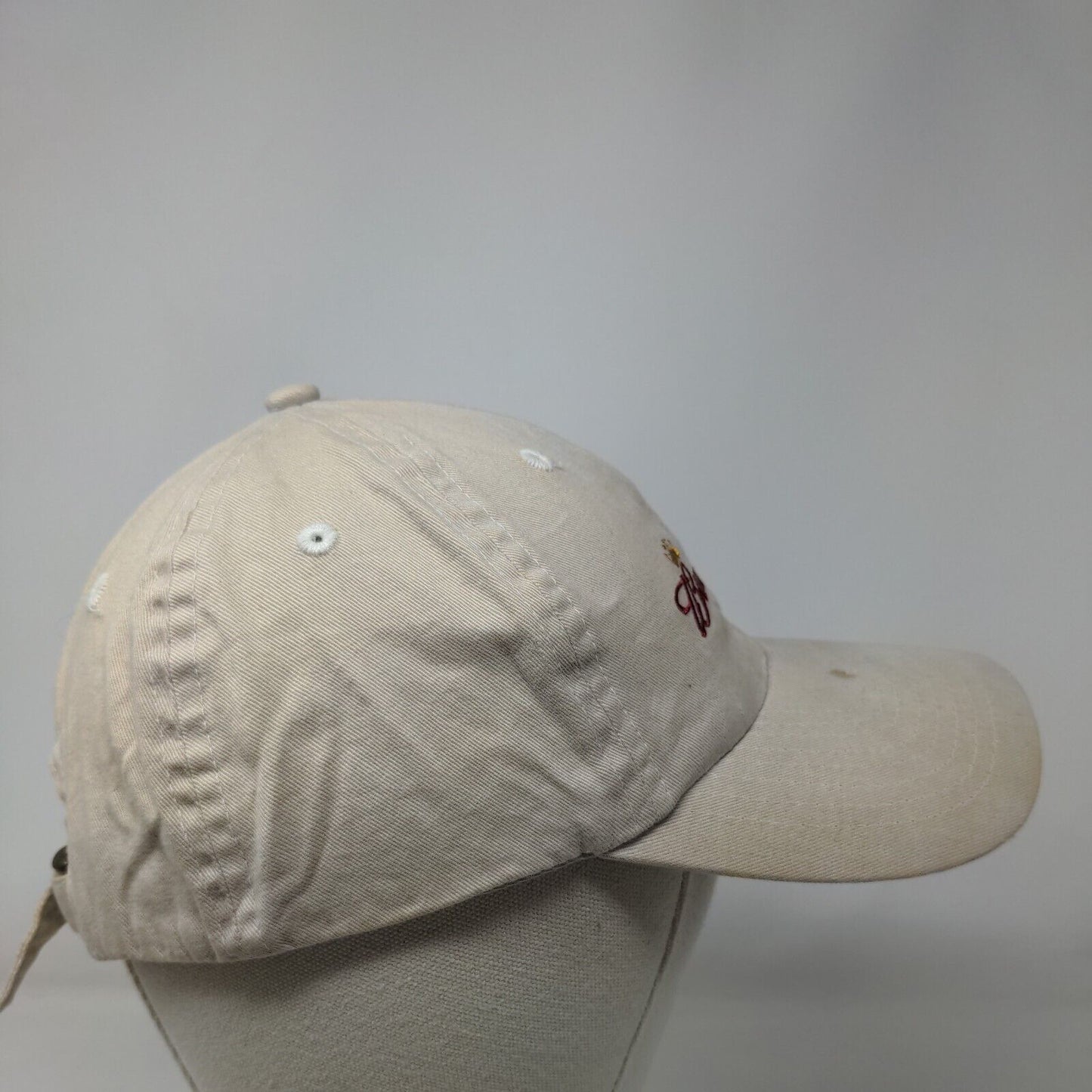 Budweiser Slideback Hat Tan One Size Adjustable Embroidered Vented Holes