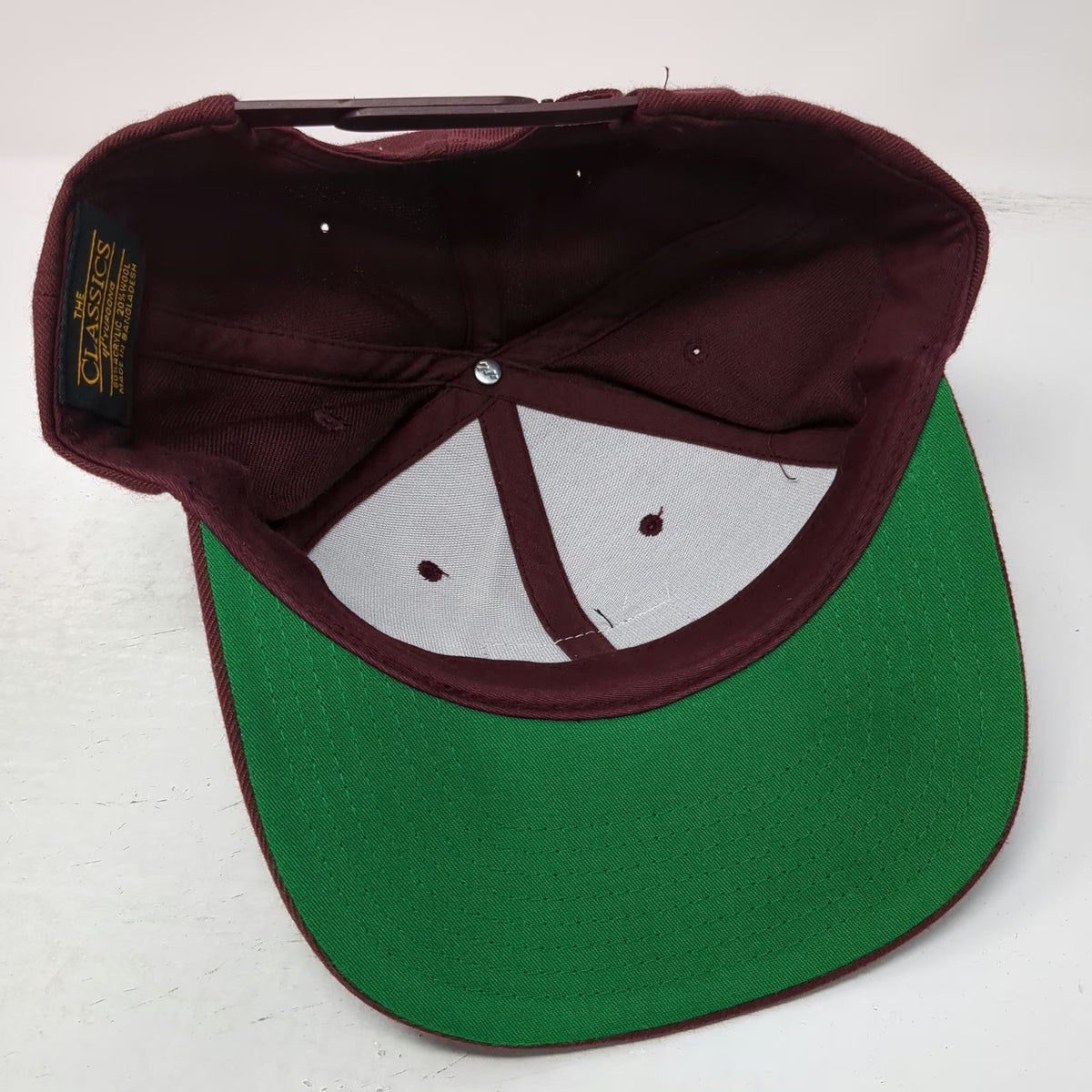 Anetik Snapback Red One Size Hat Wool Blend Green Undervisor Comfort In Chaos