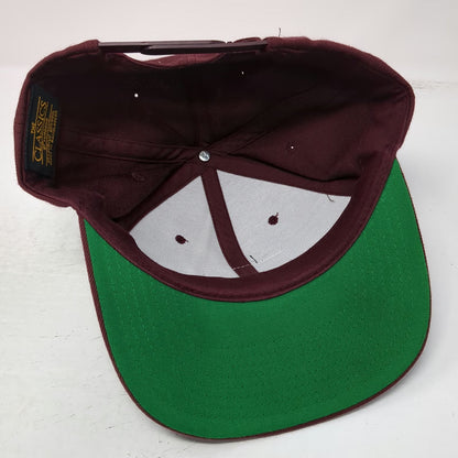 Anetik Snapback Red One Size Hat Wool Blend Green Undervisor Comfort In Chaos