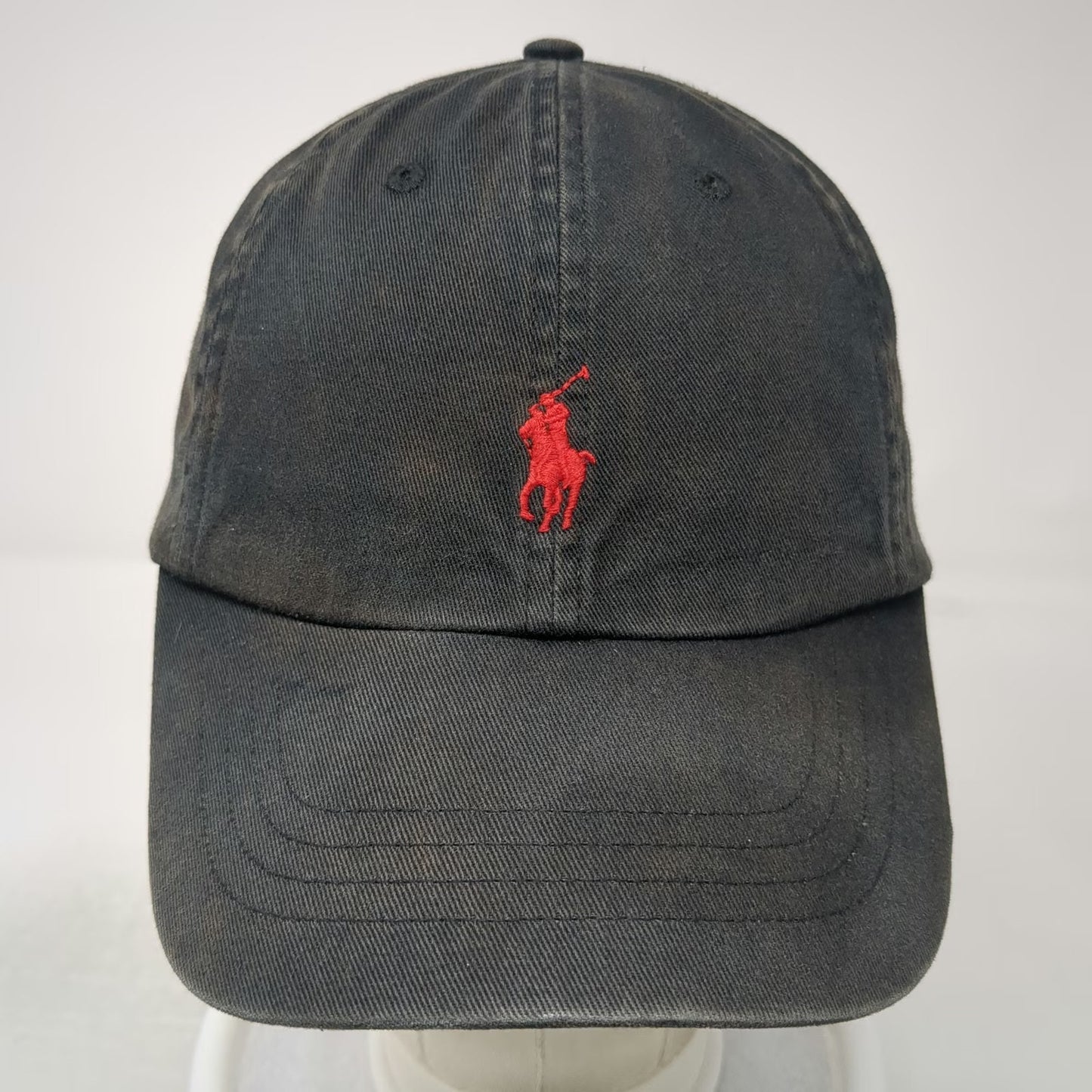 Polo Ralph Lauren Baseball Cap Black One Size Red Pony Logo Adjustable Strap Hat