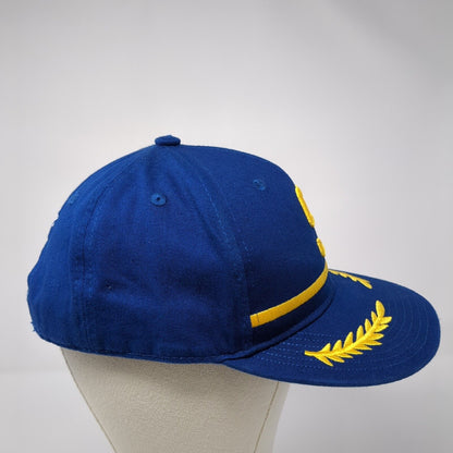Letter S Snapback Hat Blue One Size Solid Alaska Airlines Embroidered