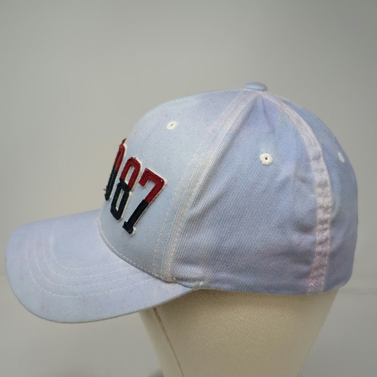 Aeropostale Baseball Cap Blue Size S/M Flexfit AERO 87 Faded Wash Splatter Hat