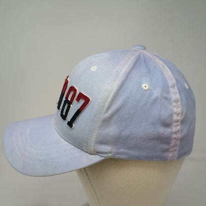 Aeropostale Baseball Cap Blue Size S/M Flexfit AERO 87 Faded Wash Splatter Hat