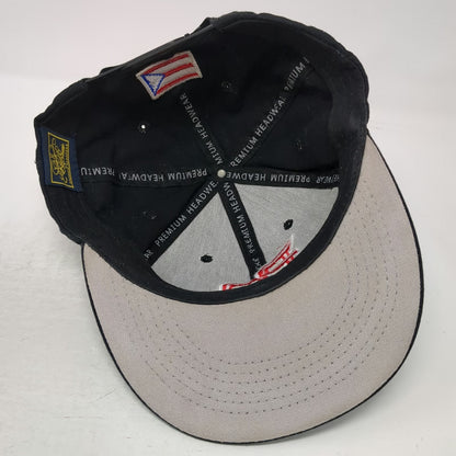 B Premium Headwear Snapback Black Hat One Size Puerto Rico PR Flag Flat Brim