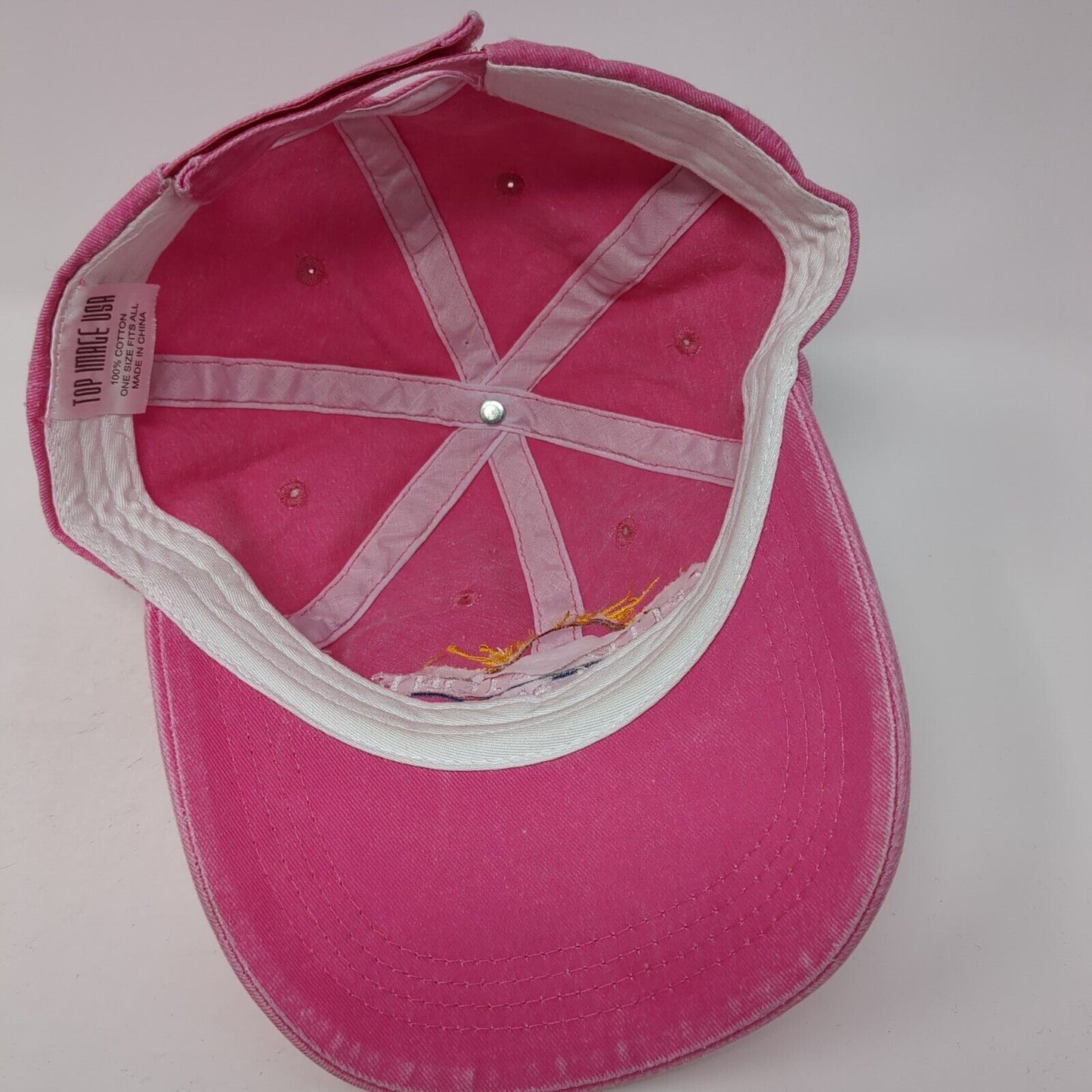 Yellowstone Nat'l Park Strapback Hat Pink One Size Adjustable Top Image USA