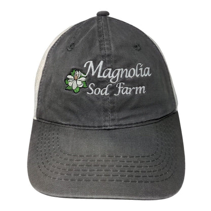 Magnolia Sod Farm Strapback Mesh Back Trucker Hat Gray OSFM Colorblock