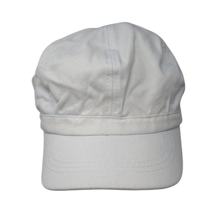 Army Crew Fitted Newsboy Cap White 57cm Stretch Lightweight Blank Cotton