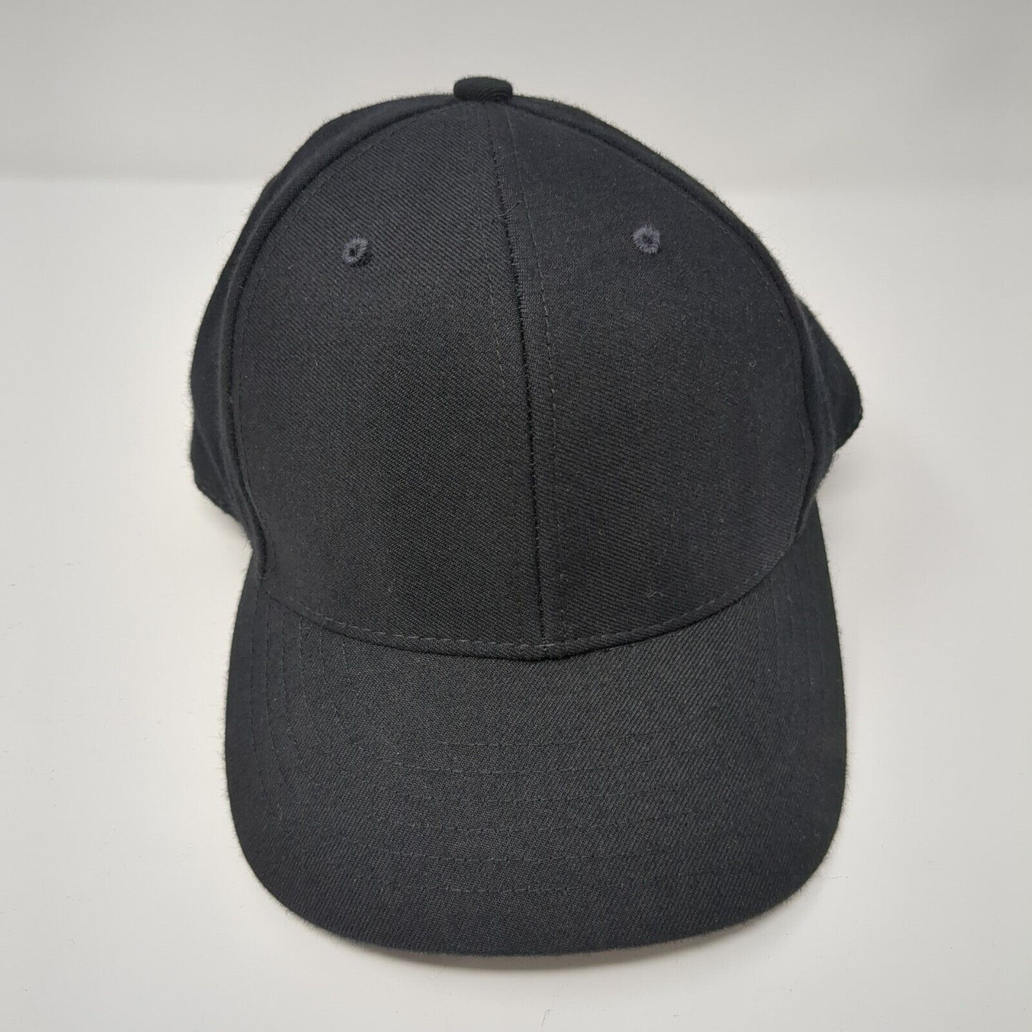Richardson Pro Model Fitted Hat Black 6 7/8 Solid Blank Vent Holes