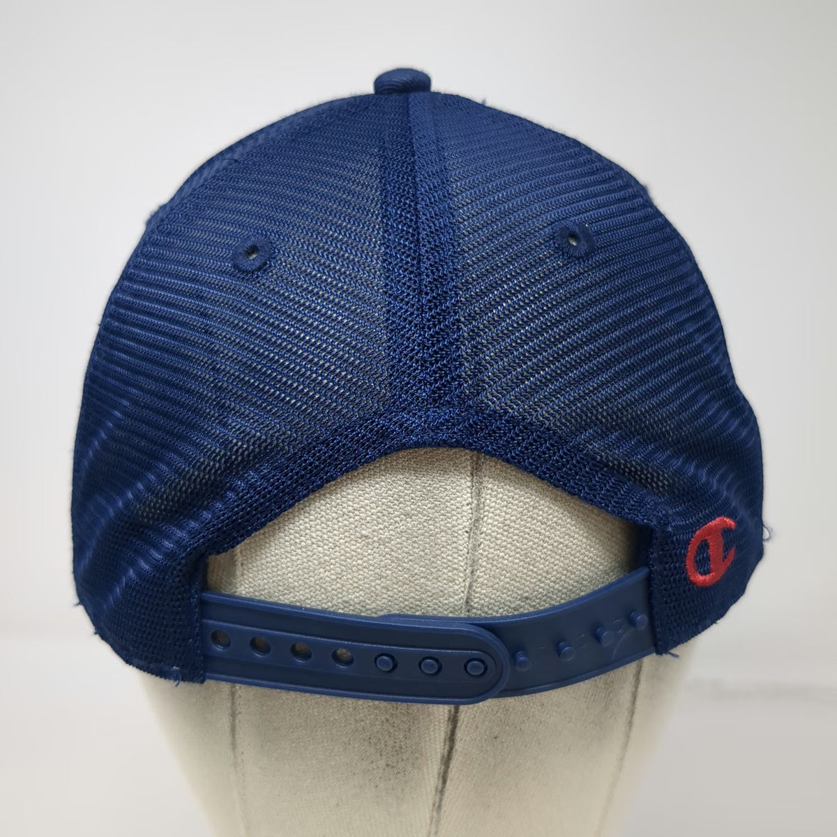 Champion Trucker Hat Blue One Size Mesh Snapback Physical Education Football Hat