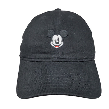 Disney Mickey Mouse Slideback Hat Black One Size Embroidered Adjustable