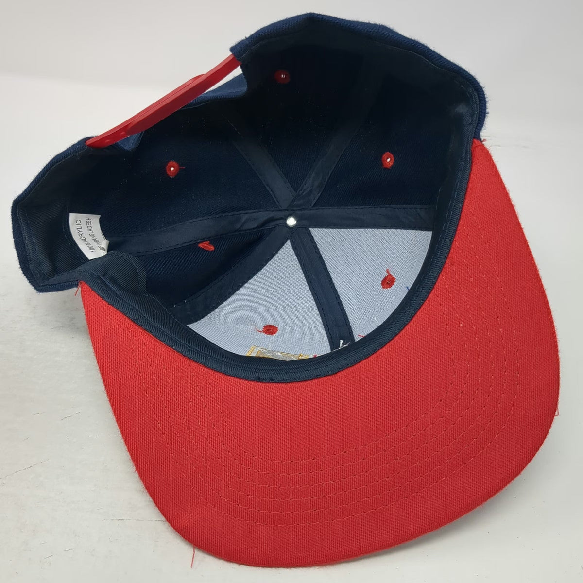 Blue Red Snapback Hat One Size BuildStrong Hammer Nail Saw Tools Construction