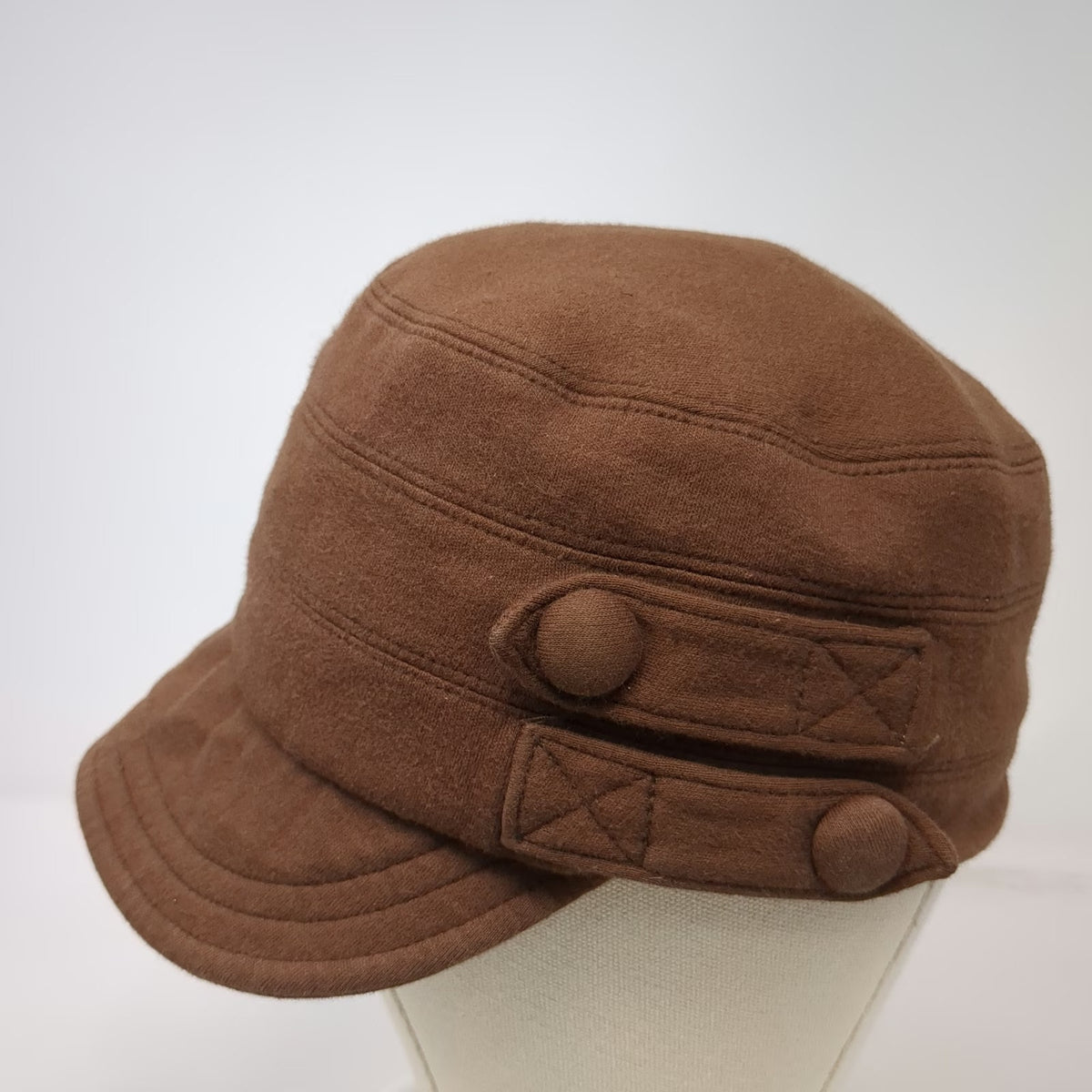San Diego Hat Army Cap Brown One Size Cotton Decorative Side Buttons Hat