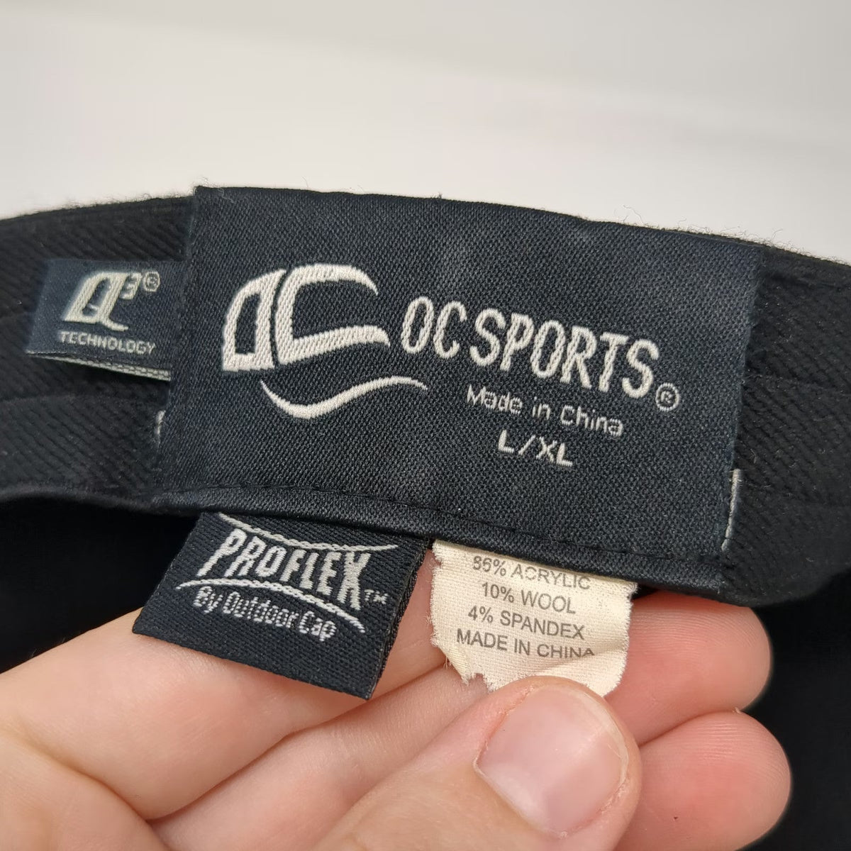 OC Sports Baseball Cap Black XL Neptune Rio Supply ProFlex Fitted Stretch Hat