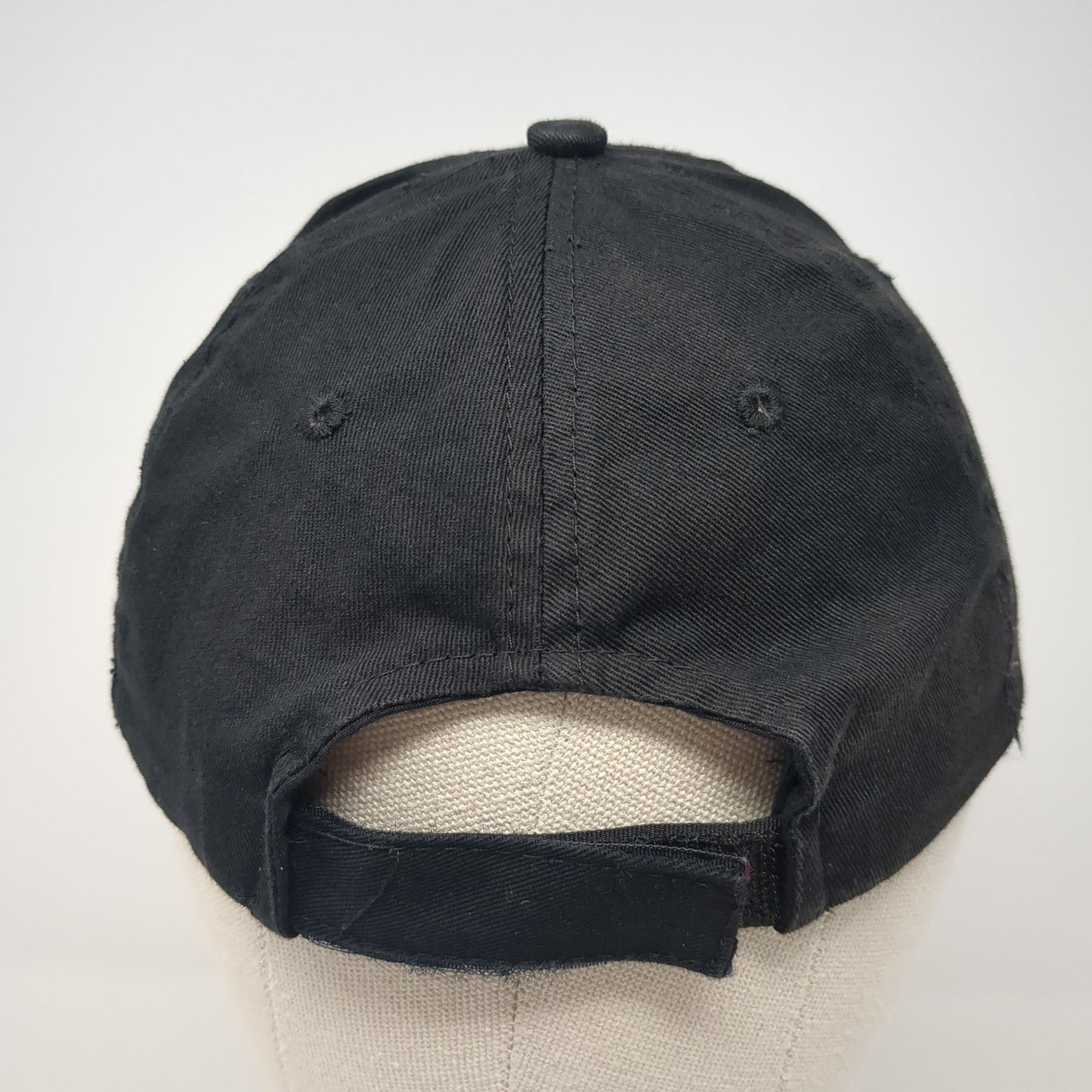 Unbranded Strapback Hat Black One Size Solid Blank Vent Holes Outdoor