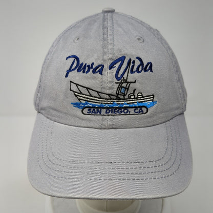 Pura Vida San Diego CA Slideback Hat Gray One Size Adjustable Alternative