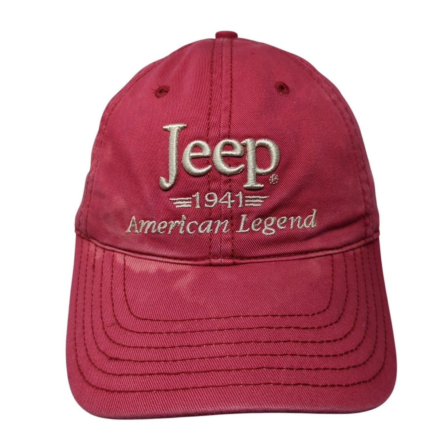 Jeep American Legend Slideback Hat Red One Size Adjustable Embroidered