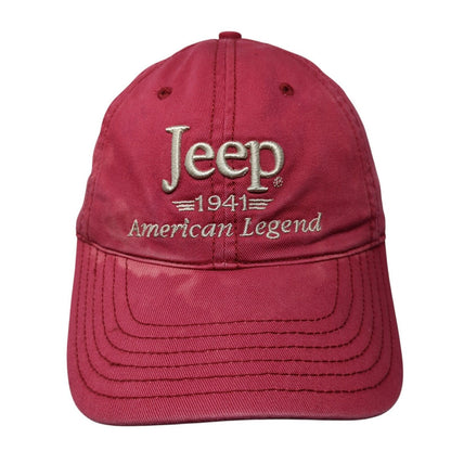 Jeep American Legend Slideback Hat Red One Size Adjustable Embroidered