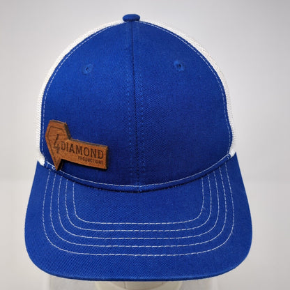 4 Diamond Productions Snapback Trucker Hat Blue Youth One Size Mesh Back