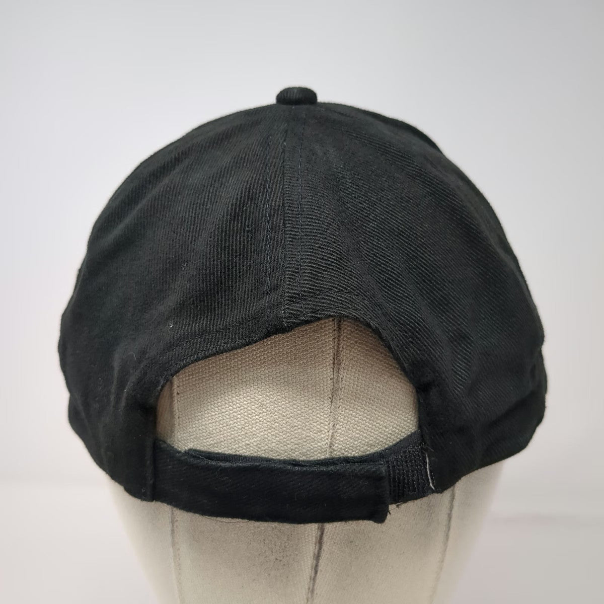 Archibald Baseball Cap Black One Size Carborundum Logo Strapback Eyelets Hat