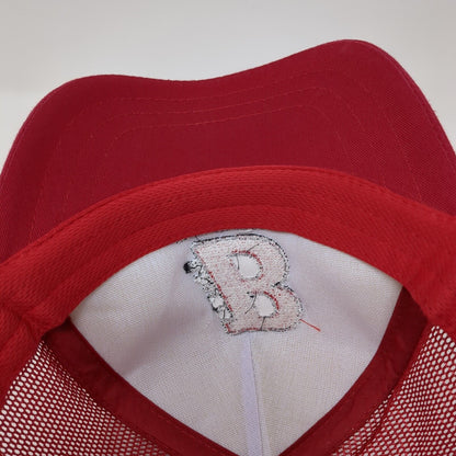 Brave Soccer Snapback Mesh Back Trucker Hat Red One Size Port Authority