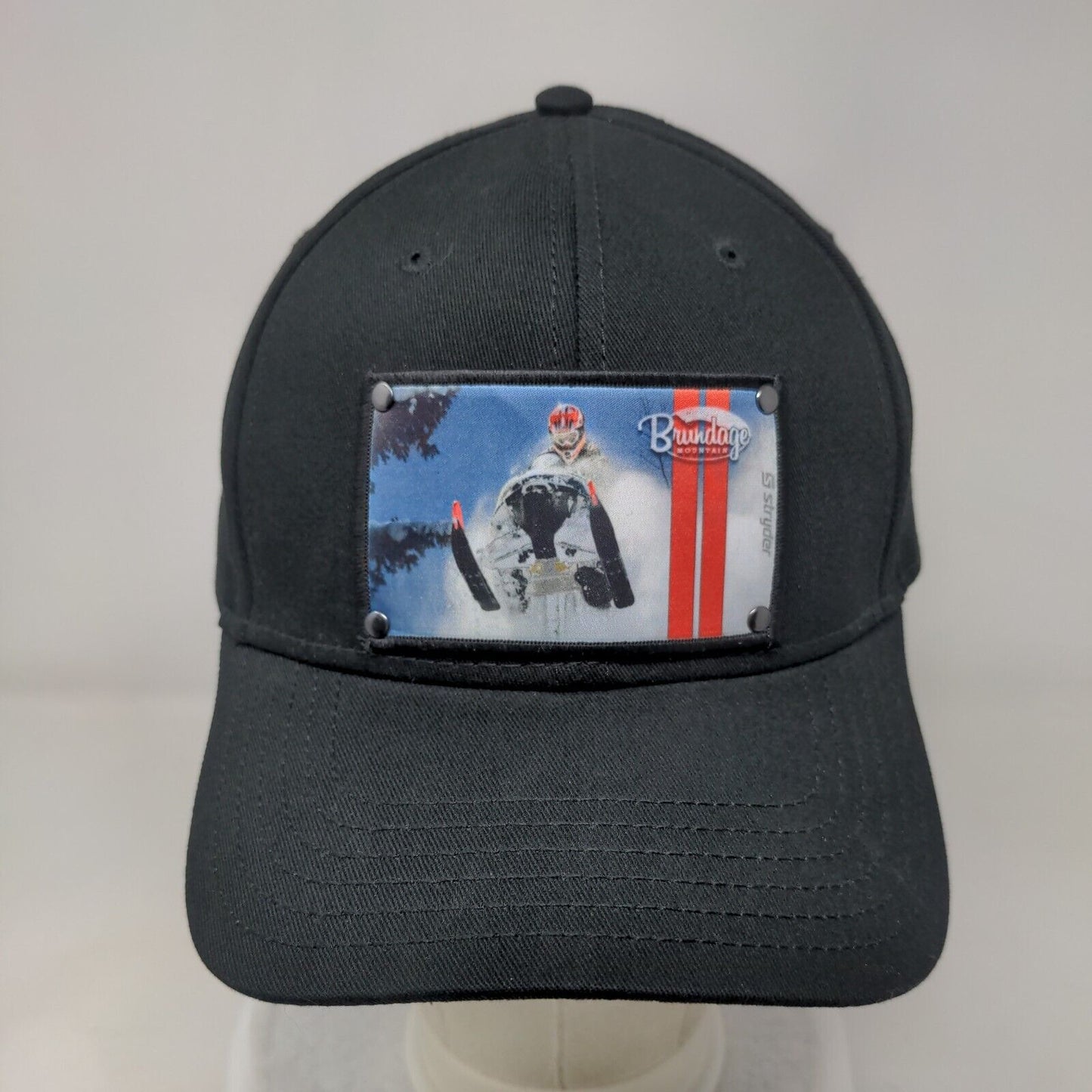 Brundage Mountain Stryder Snapback Hat Black OSFM Vent Holes Otto
