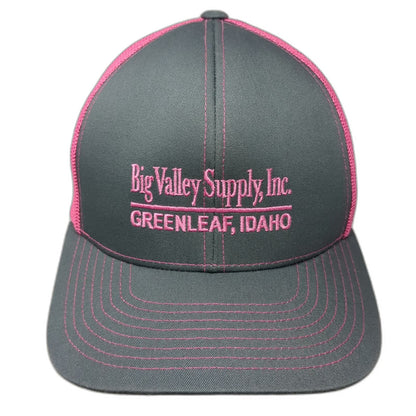 Pacific Headwear Trucker Hat Gray Pink One Size Big Valley Supply Idaho Mesh
