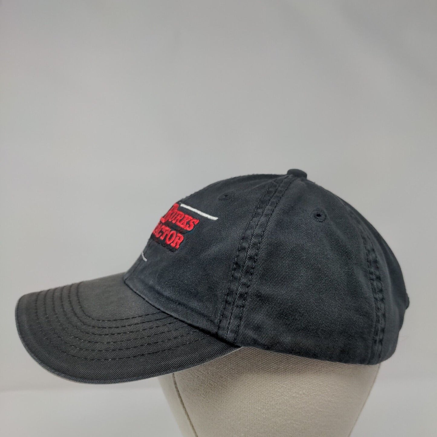Burks Tractor Strapback Hat Black One Size Embroidered Port & Company