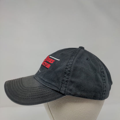 Burks Tractor Strapback Hat Black One Size Embroidered Port & Company