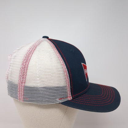 Budweiser Snapback Trucker Hat Blue One Size Adjustable Mesh Back Cotton