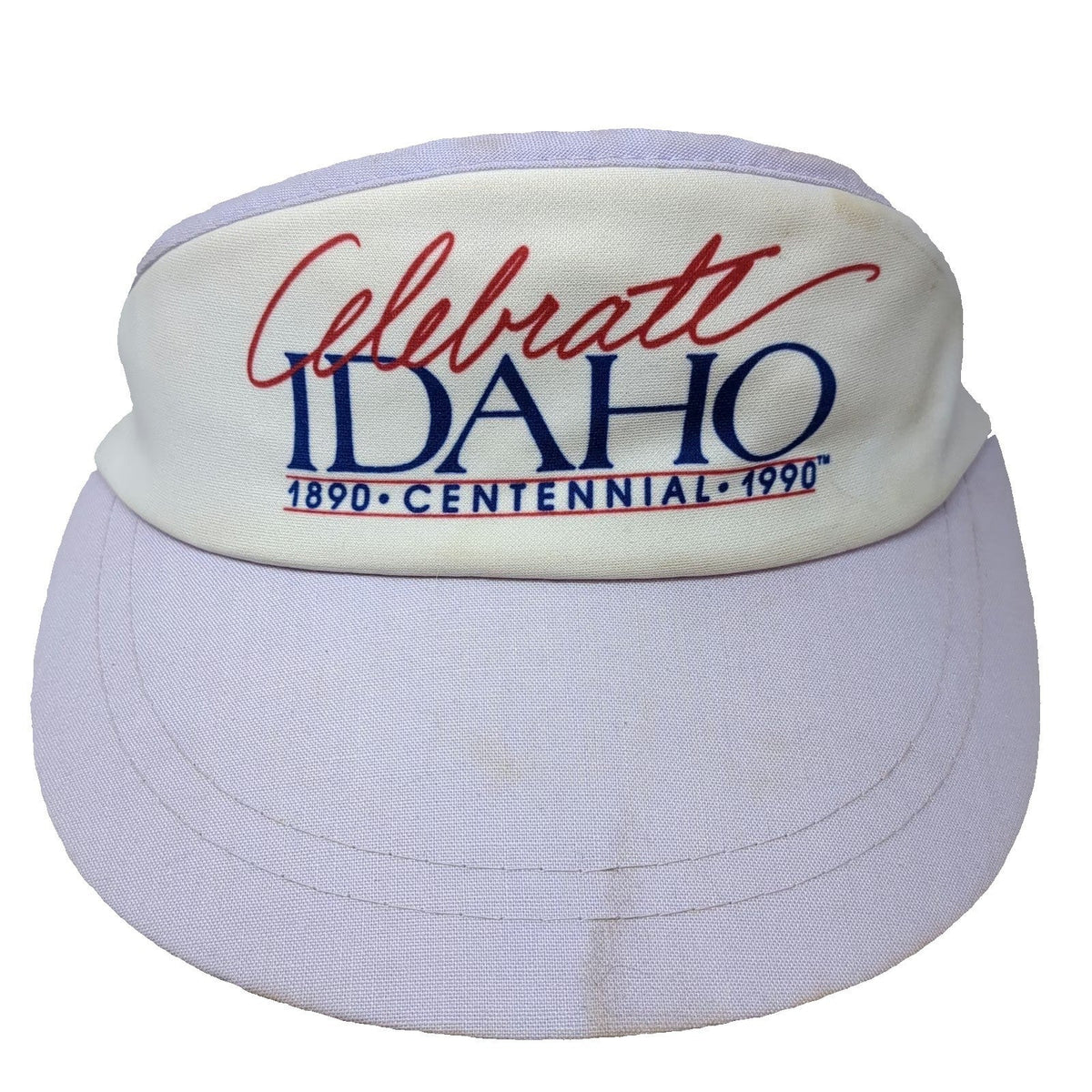 Hanes Headwear Visor Purple Idaho Centennial 1890-1990 Adjustable Hat Vintage