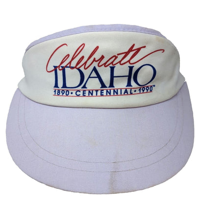 Hanes Headwear Visor Purple Idaho Centennial 1890-1990 Adjustable Hat Vintage