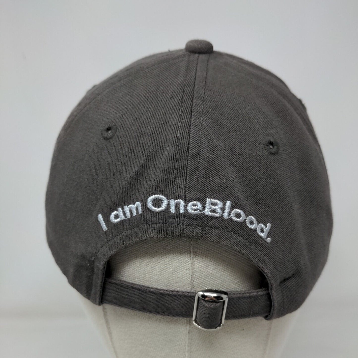 Hero Slideback Hat Gray One Size Solid Embroidered I Am One Blood