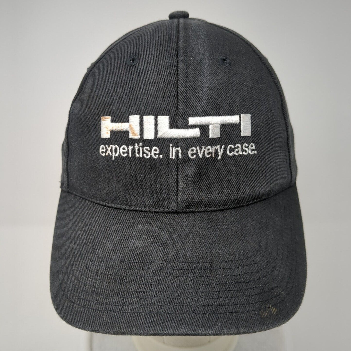 Hilti Expertise In Every Case Slideback Hat Black One Size Leather Strap