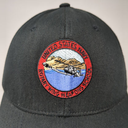 US Navy Rotary Wing Weapons School Fitted Hat Black Size S/M Embroidered Logo