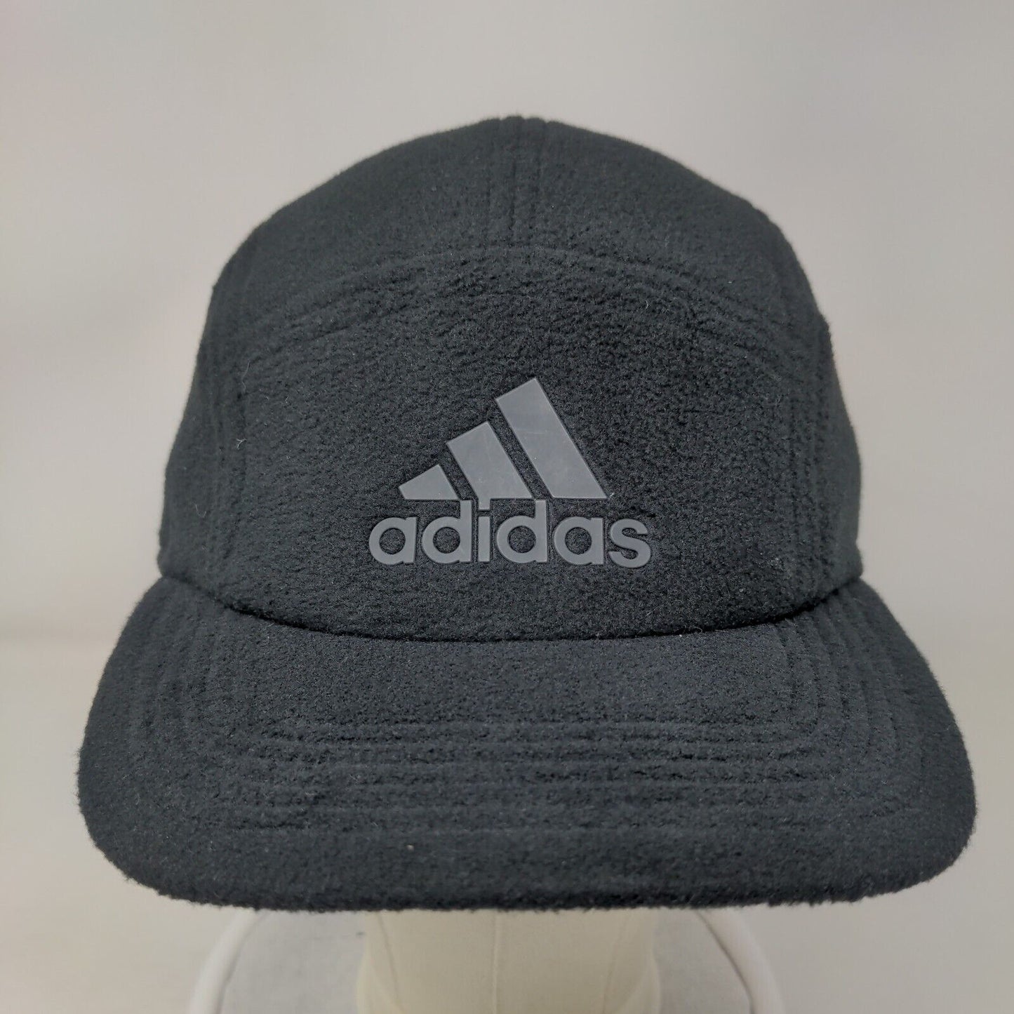 Adidas Strapback Hat Black One Size Adjustable Fleece Aeroready 3 Stripes